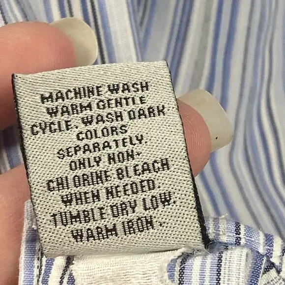 Vintage David Taylor Men’s XL Blue Striped Shirt Button Down Long Sleeve TLC - Picture 5 of 6